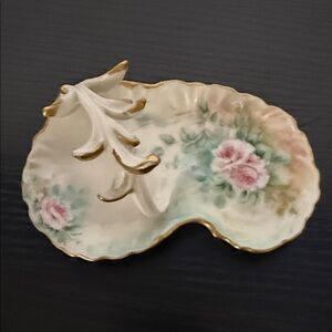 Vintage Limoges French Floral Trinket Tray Dish